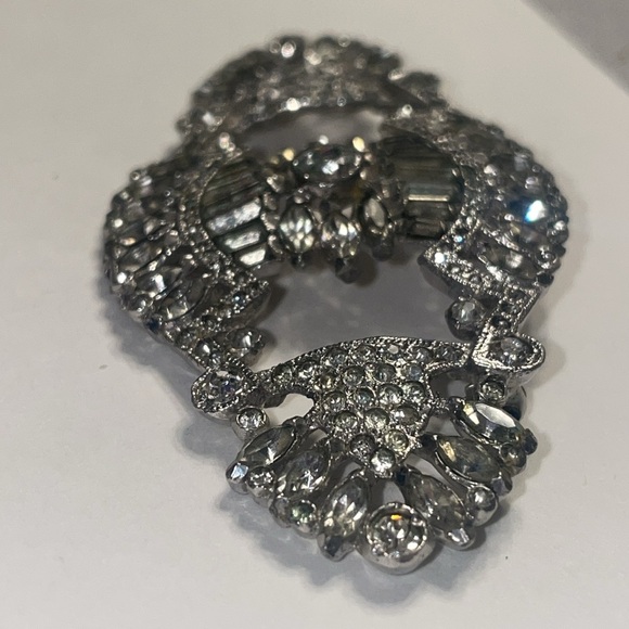 Vintage Art Deco Early Coro Paste Crystal Geometric Brooch - Picture 4 of 5